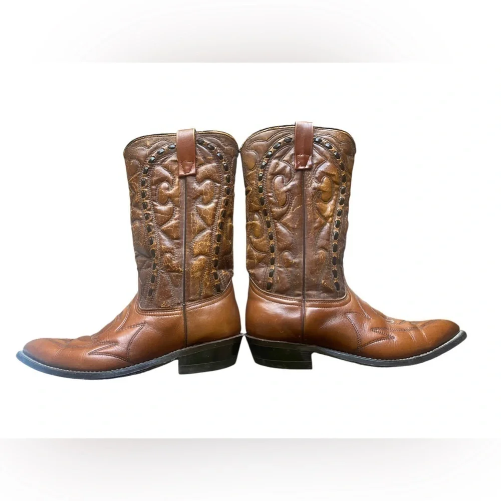 Men’s Vintage Lariat Leather Cowboy Boots #20815 size 8.5